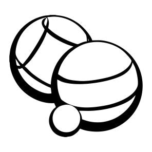 Pokaler statyetter och medaljer till boulespelen