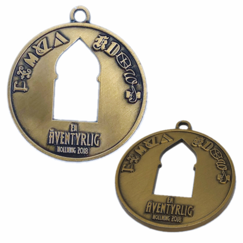2d medalj specialtillverkad med hål