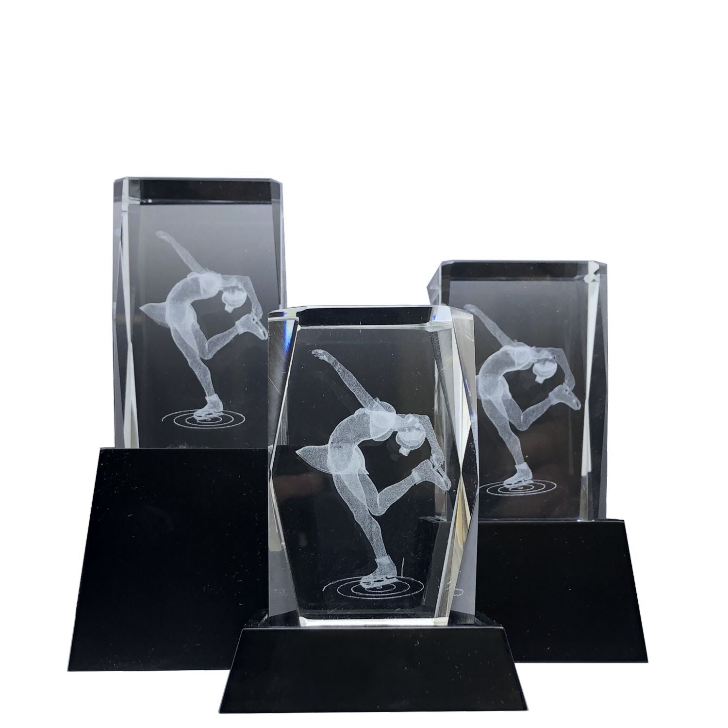 3D Glasstatyett Konståkning