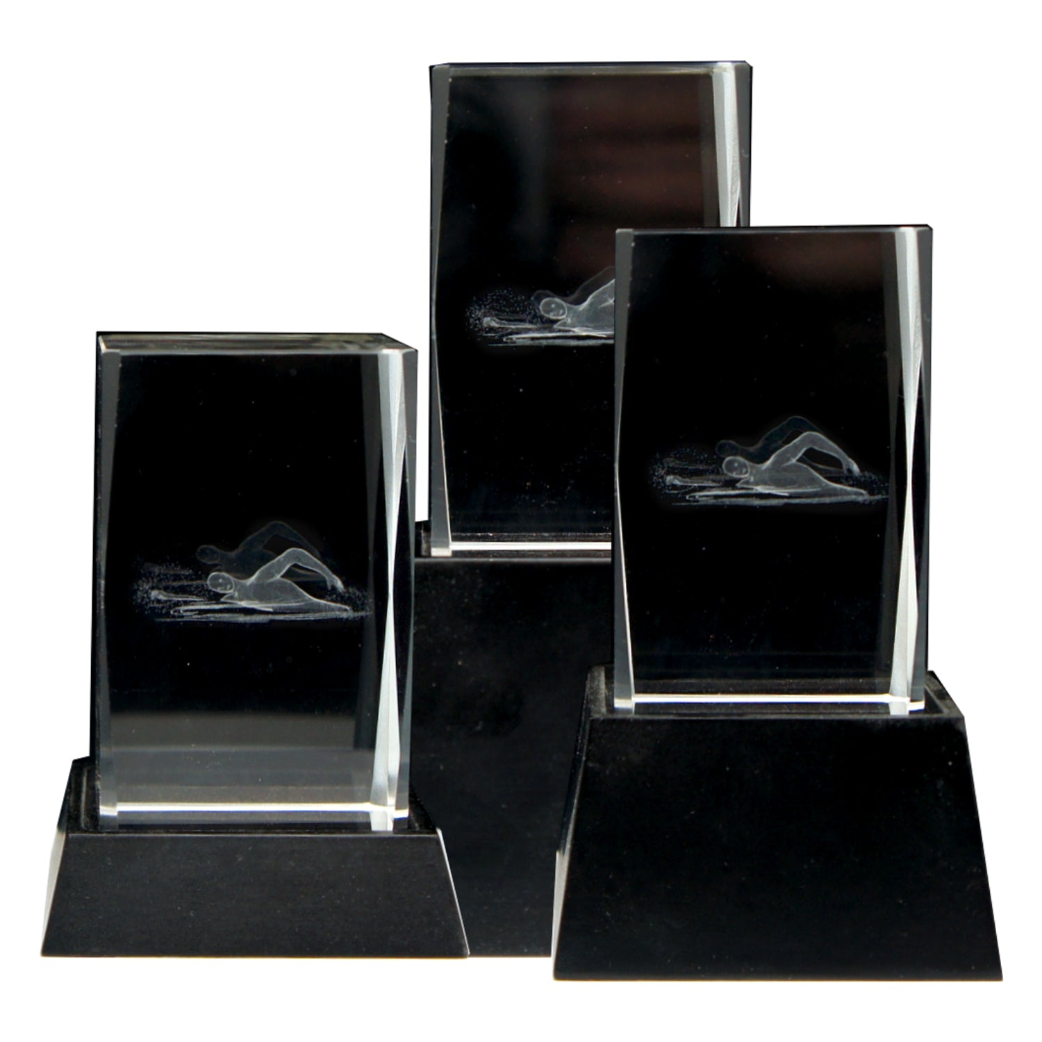 Glasstatyett 3D Simning