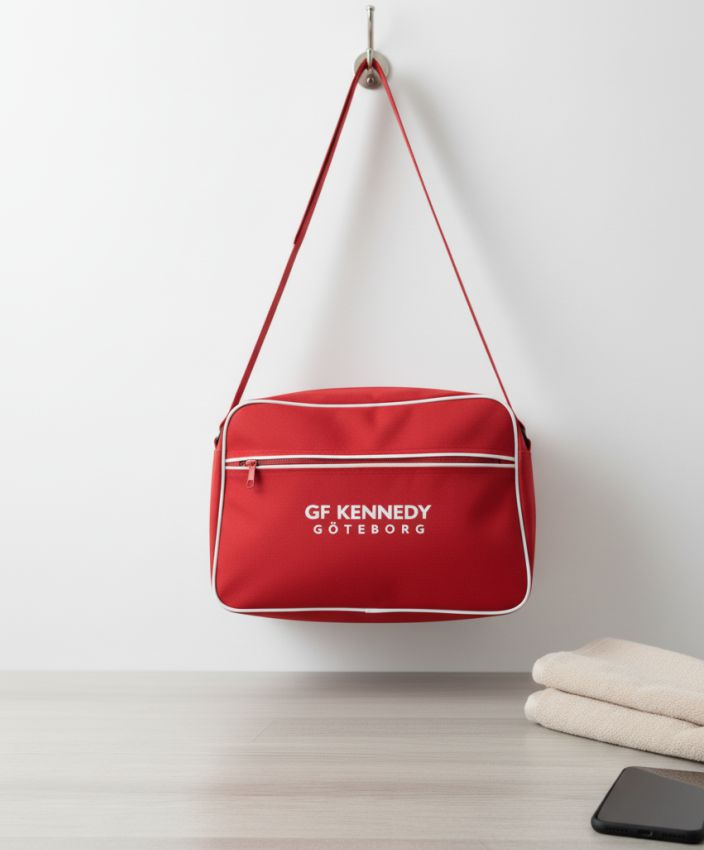 Axelväska retrostil med justerbar axelrem och dragkedja