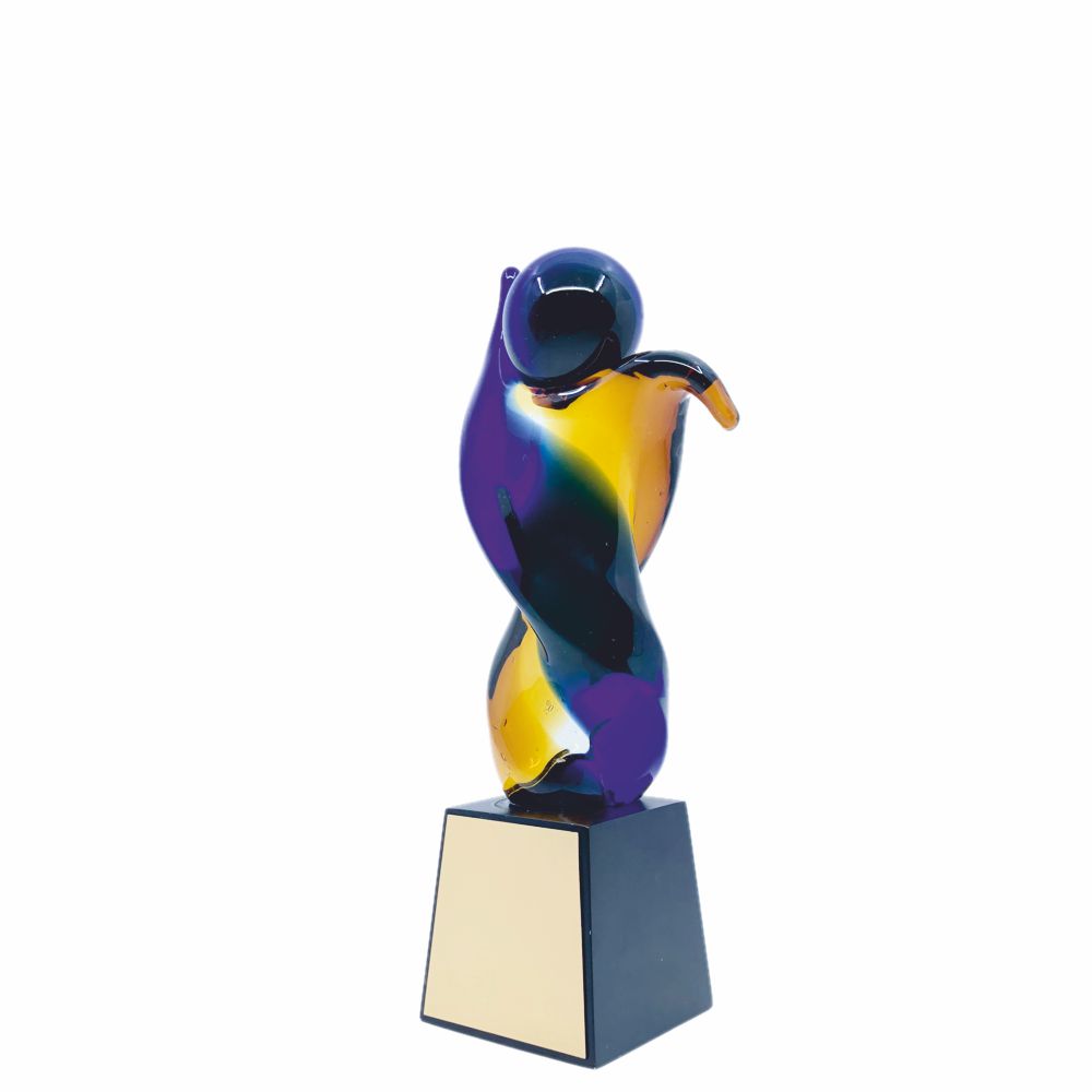 Konstglas på sockel - Levereras med graverad skylt