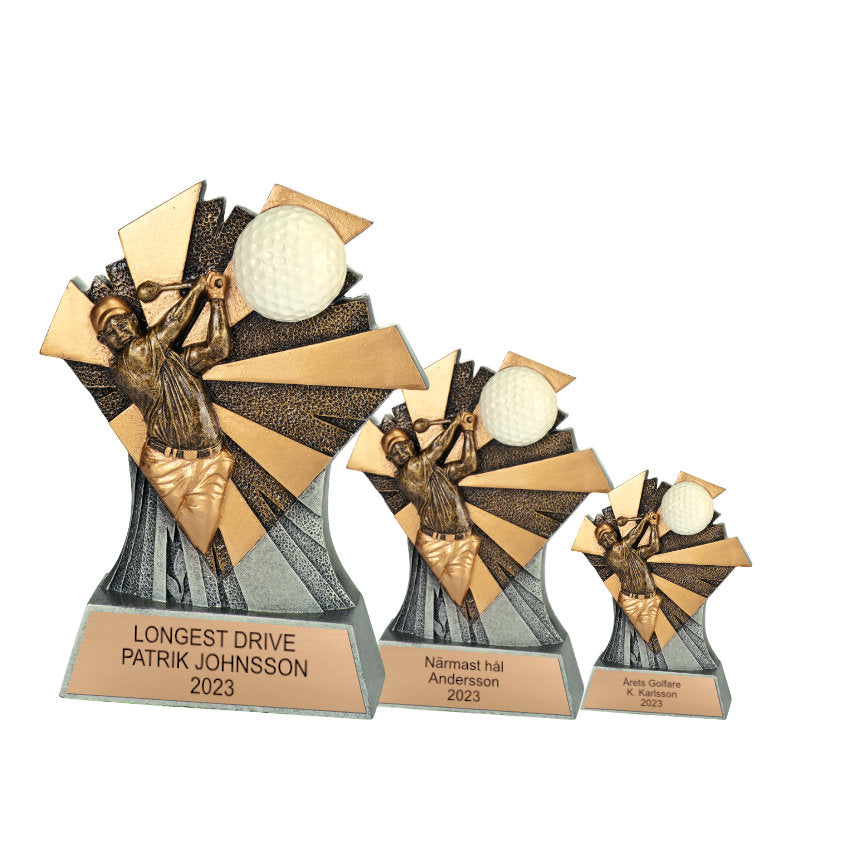 Pokal golf tre storlekar