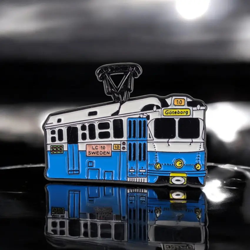 Emaljerad pin - spårvagn