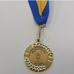 Snygg guldmedalj med gravering