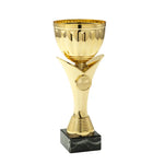 Guldpokal på marmorfot, gravyr ingår i priset.