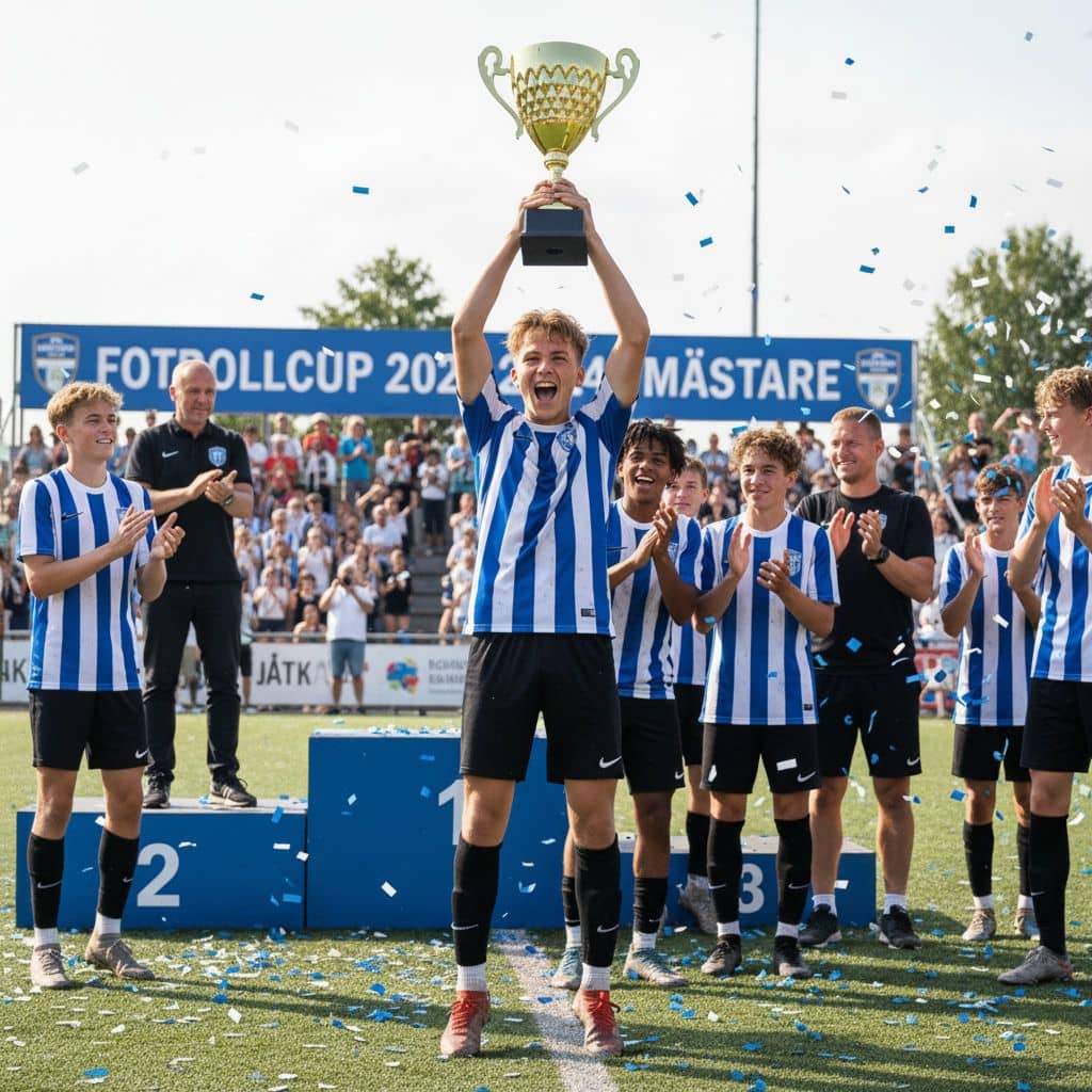 Stor guld pokal med gravyr