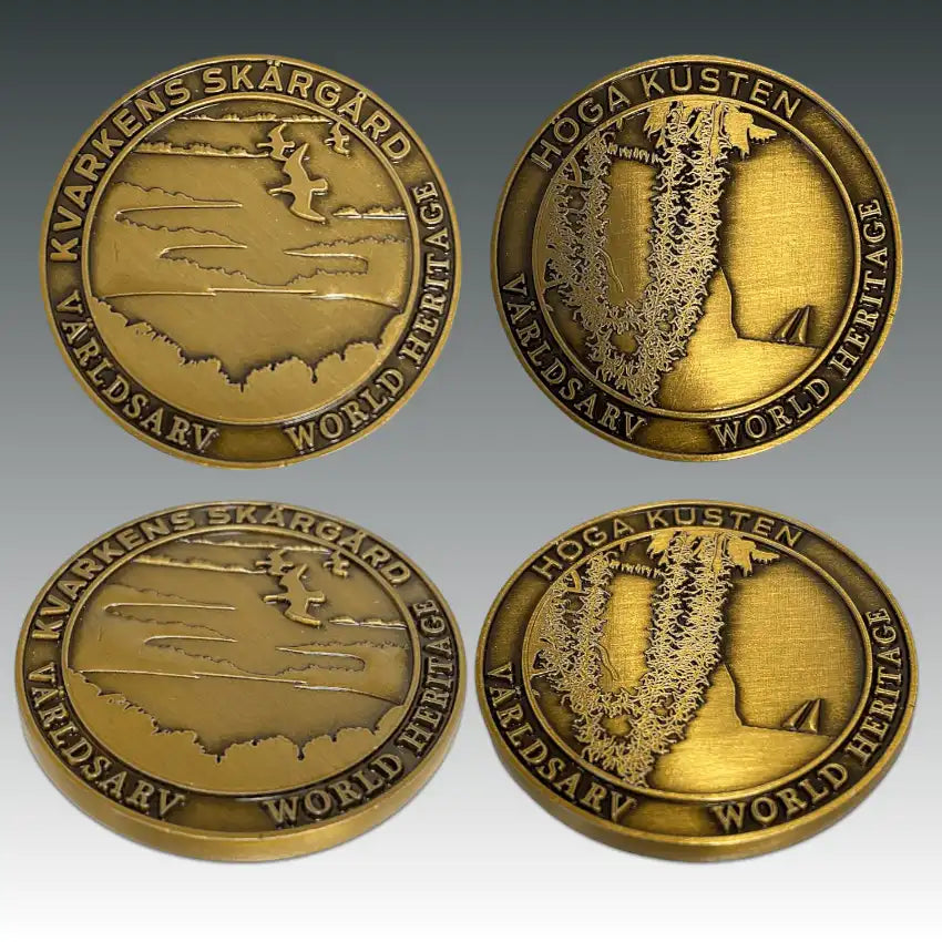 höga kusten två sidigt gjutet mynt