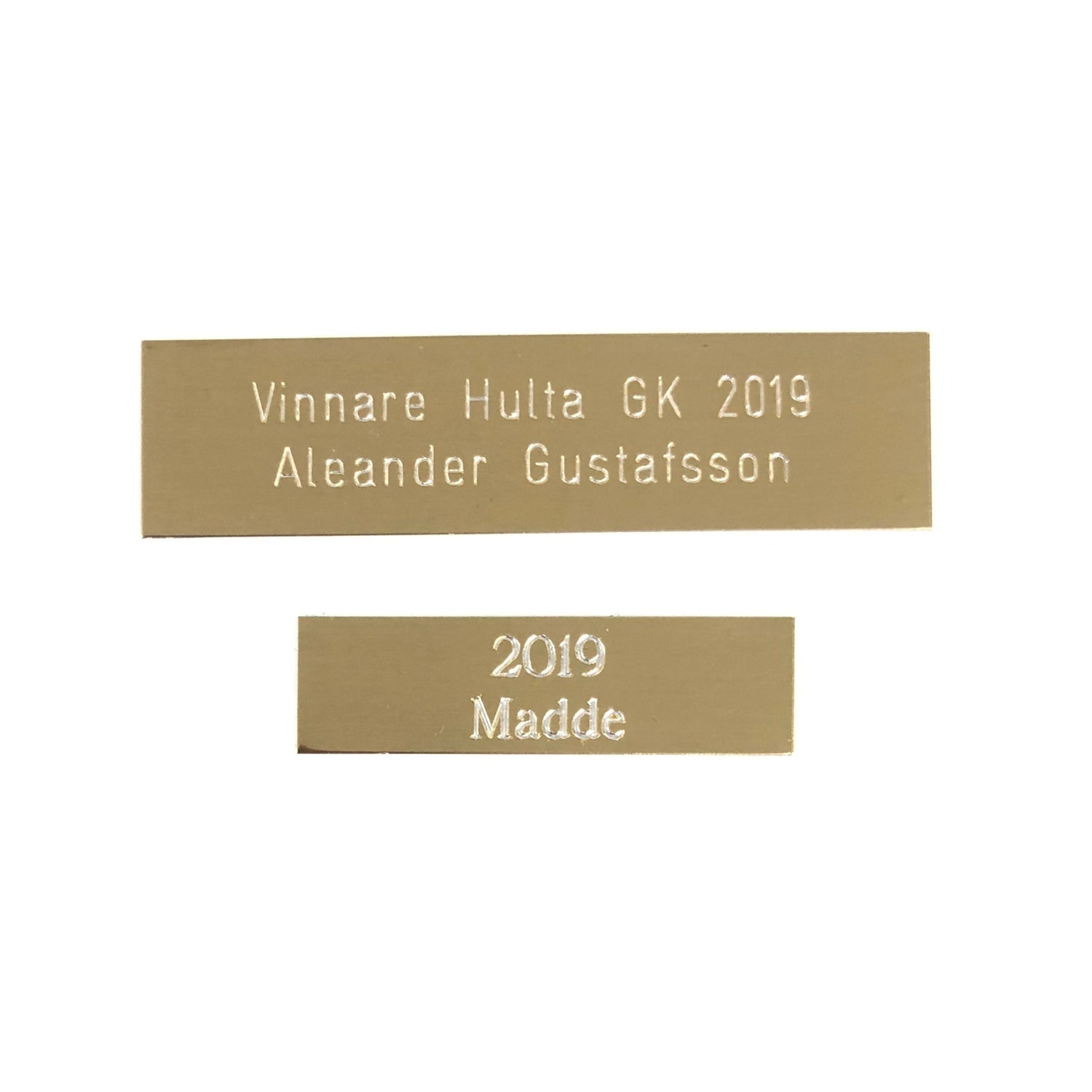 Blank aluminiumskylt - Guld