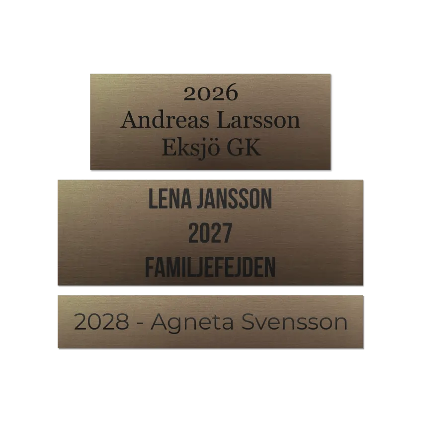 Vandringsprisplakett i bronsfärg