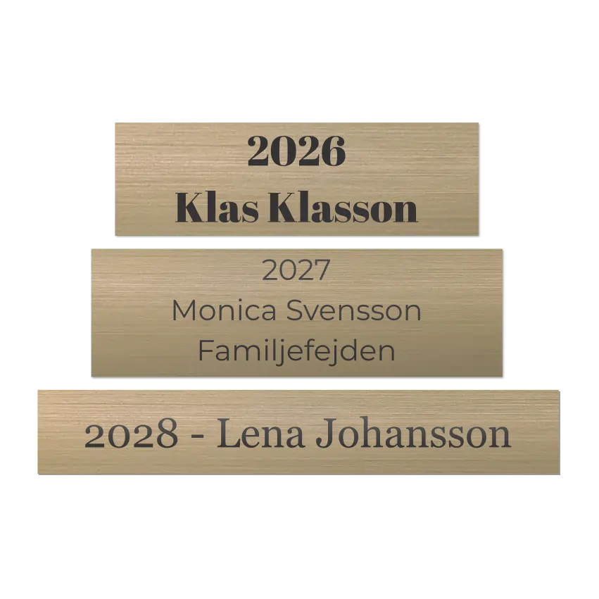 Plakett till vandringspris - Folierad plast, guld