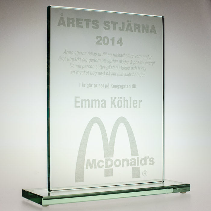 Årets stjärna McDonald - Glasdiplom