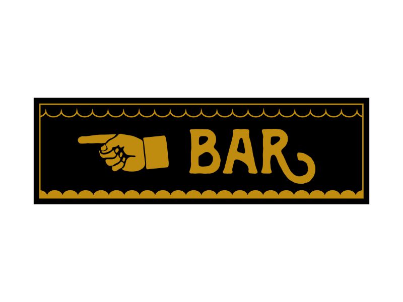 Pinchos skylt #6 BAR, finger vänster 260x80mm