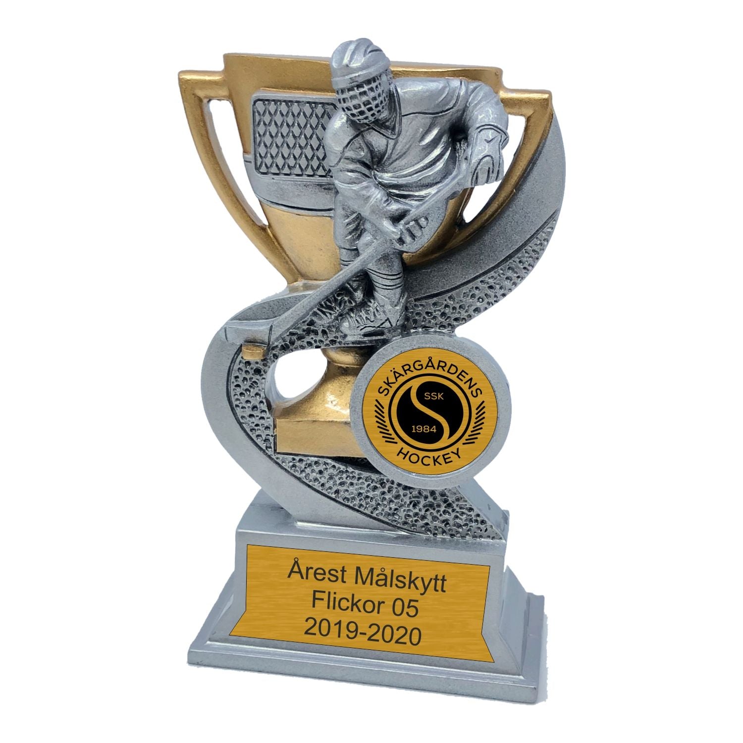 Hockeystatyett guld och silver