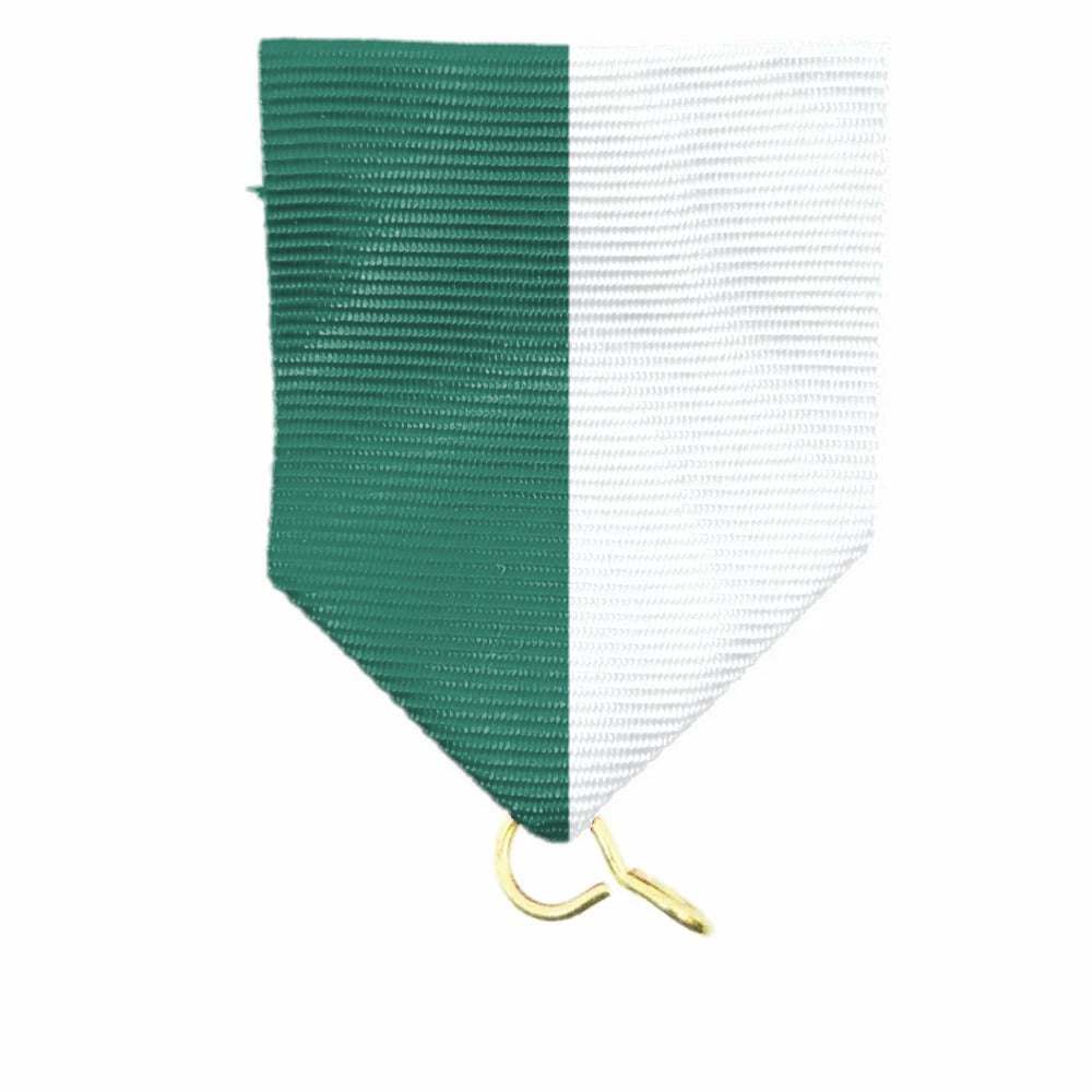 Kort medaljband Grön/Vit