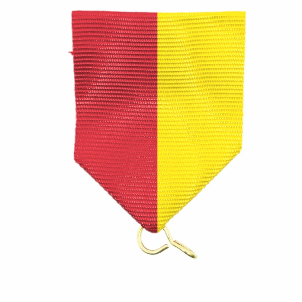 Kort medaljband Röd/Gul