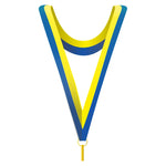 Långt medaljband Blå/Gul