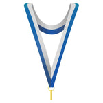 Långt medaljband Blå/Vit