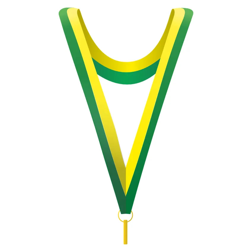 Långt medaljband Grön/Gul