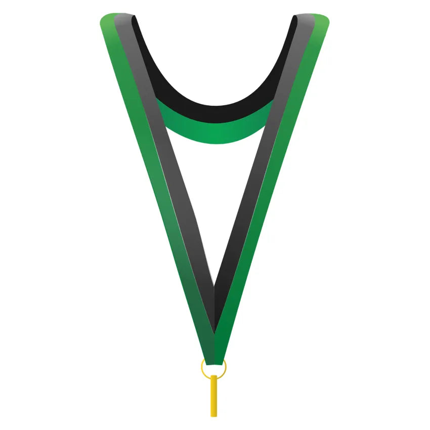 Långt medaljband Grön/Svart