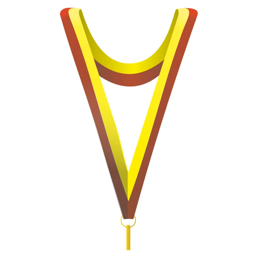 Långt medaljband Röd/Gul