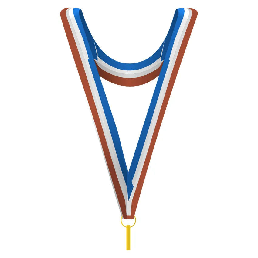 Långt medaljband Röd/Vit/Blå