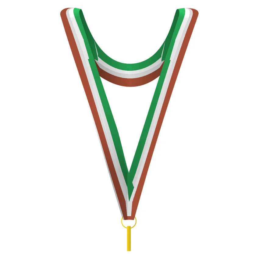 Långt medaljband Röd/Vit/Grön
