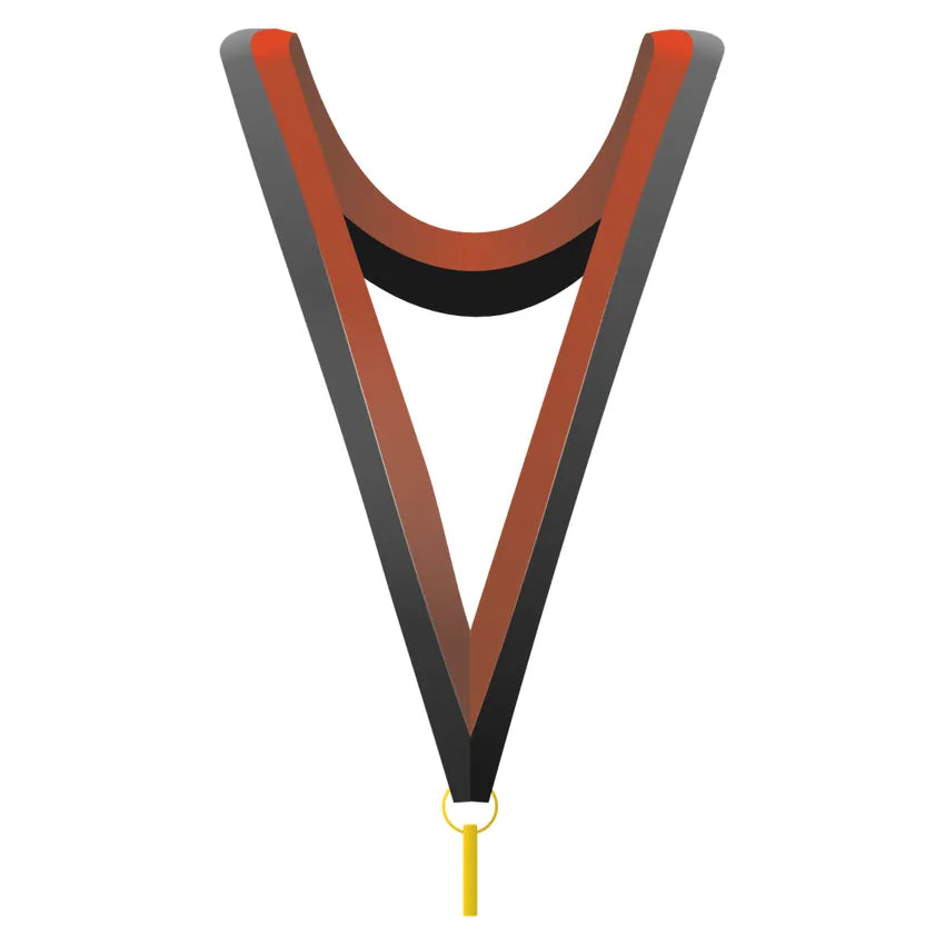 Långt medaljband Svart/Röd