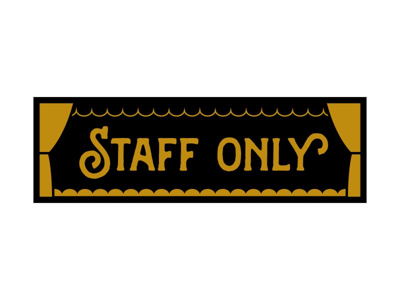 Pinchos skylt #8 STAFF ONLY 260x80mm