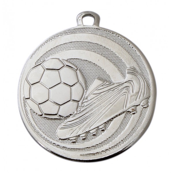 Silverfärgad medalj Fotboll 45mm